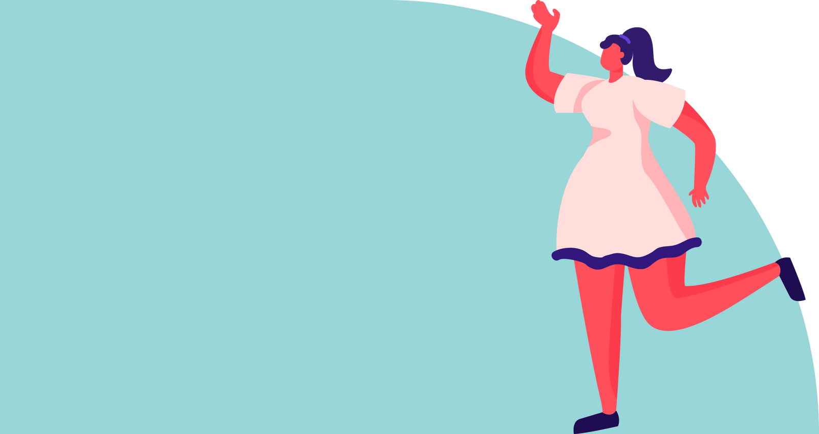 Cartoon woman dancing