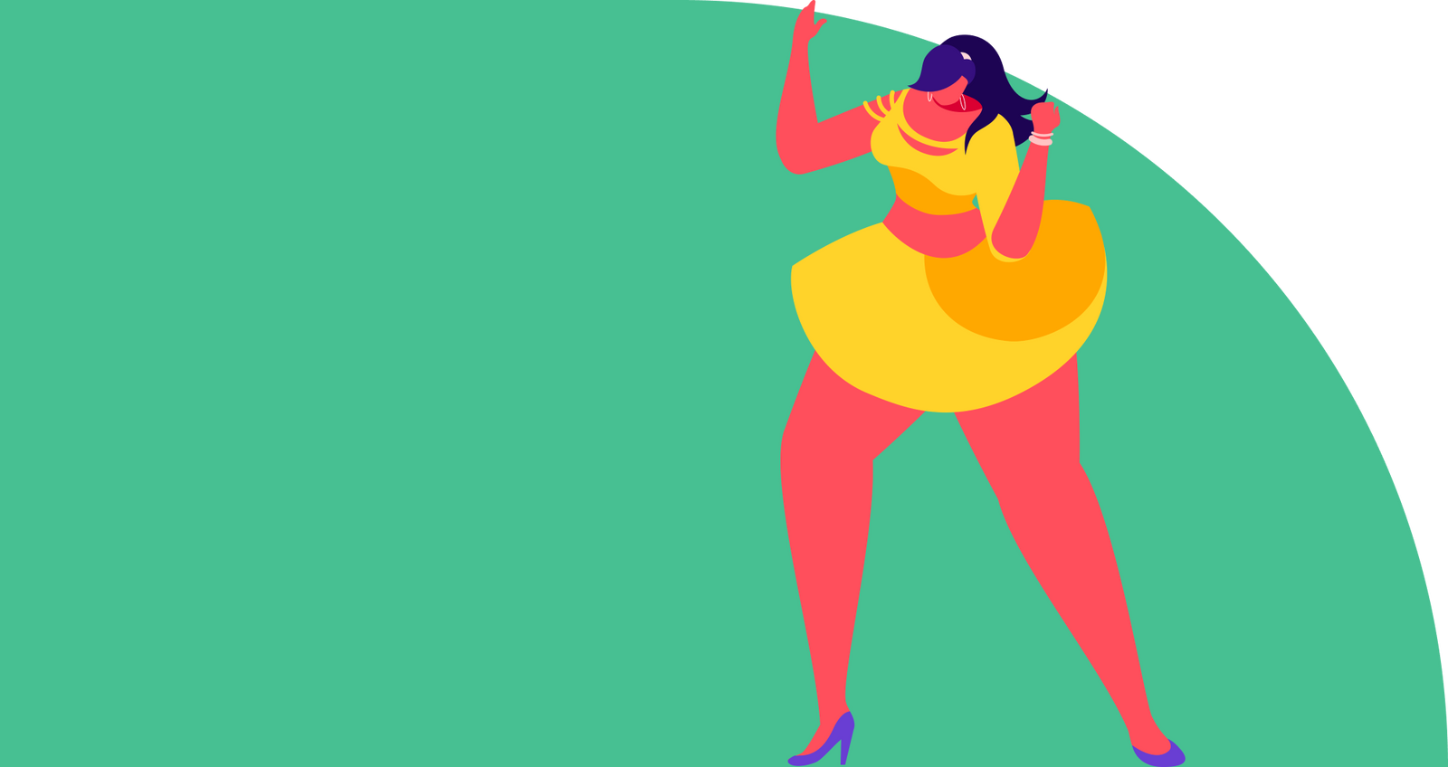Cartoon woman dancing