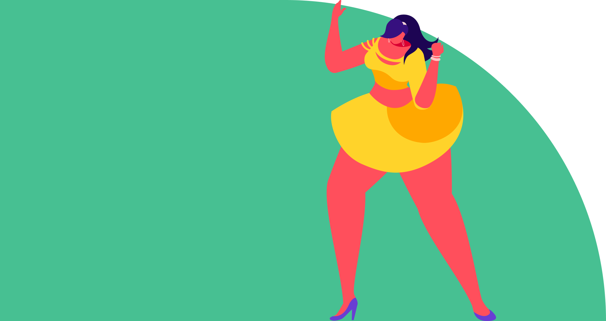  A cartoon woman dancing because she got her period back